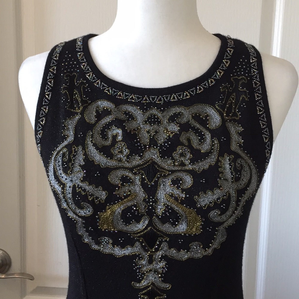 Carole Little ✨ PM black embroidered dress - Picture 3 of 7